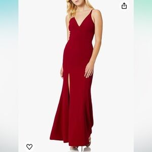 DRESS THE POPULATION IRIS SPAGHETTI STRAP FORMAL MAXI DRESS GARNET SZ LARGE